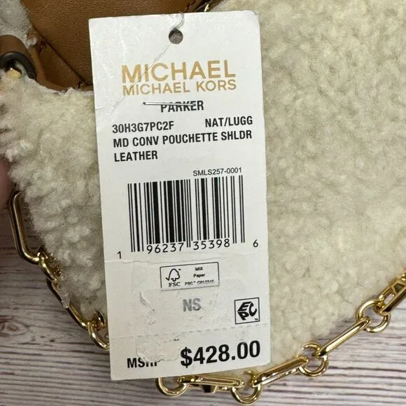 Michael Kors Parker Medium Shearling Shoulder Bag - Picture 5 of 5